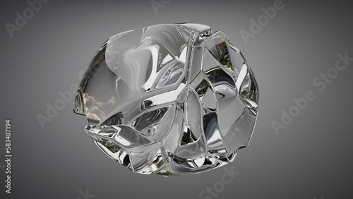 transparent glossy and brilliant jem like diamond or crystal on black background.