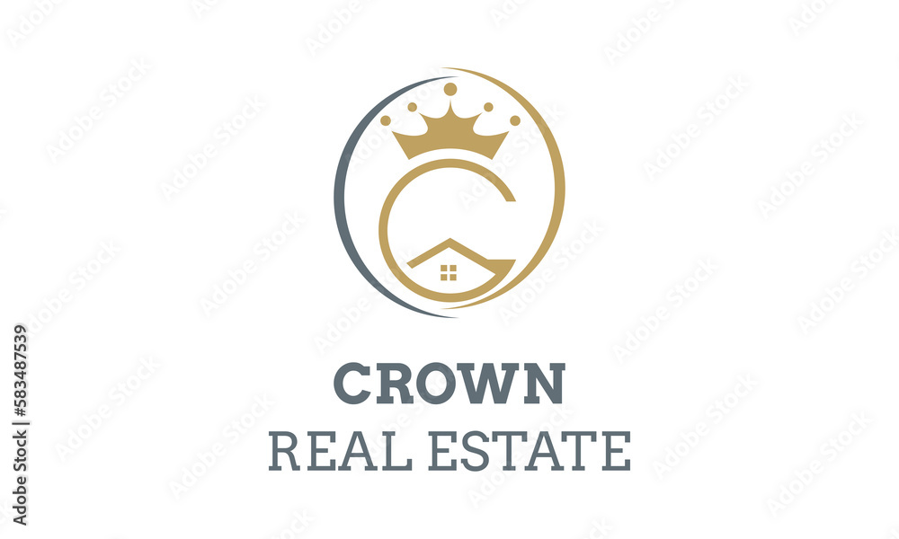 Vector architectural city building with initial letter c queen crown for real estate apartment Vector architectural city building with initial letter c queen crown for real estate apartment