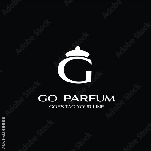 perfume bottle logo with letter g, Logo design for g letter, G letter cosmetic logo 