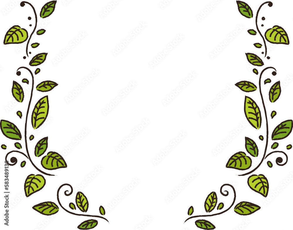 Fototapeta premium Simple and pretty leaves plant frame illustration