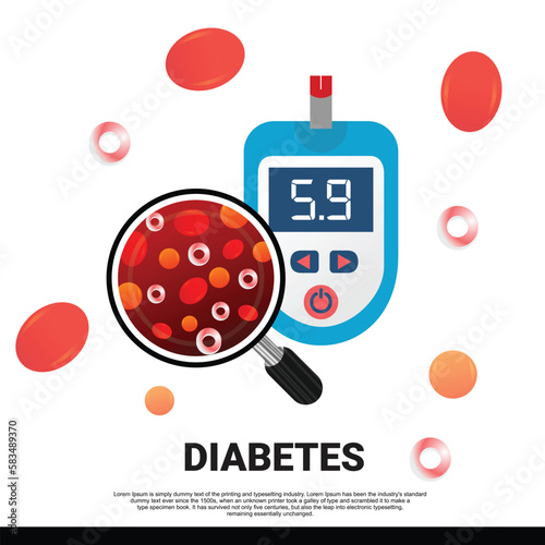 Diabetes, blood glucose test. Medicine, health concept.