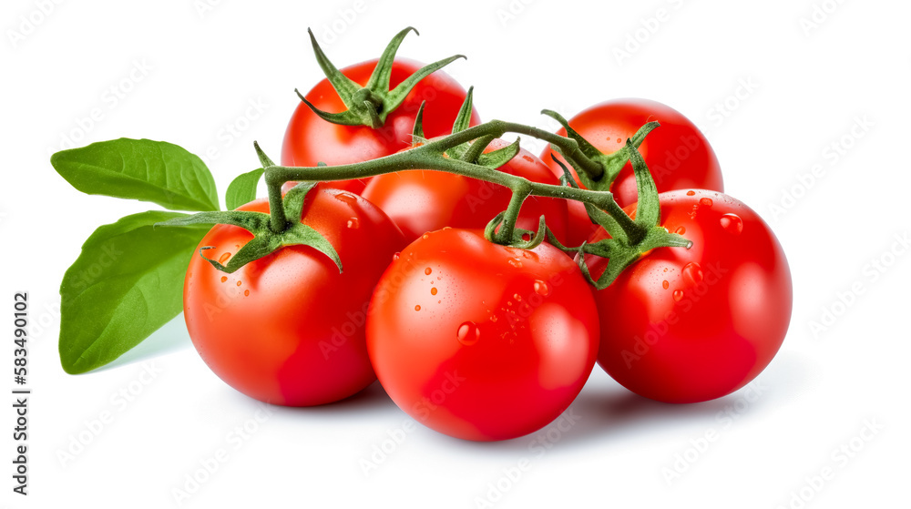 Tomato. Fresh vegetables isolated on white background. Healthy food concept. Generative AI