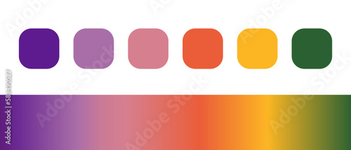 Vibrant nature inspired color palette with gradient for backdrops, wallpaper, illustrations, designs, etc.