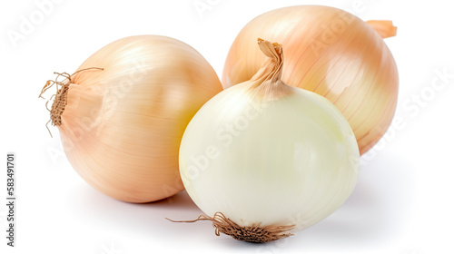 onions. Fresh vegetables isolated on white background. Healthy food concept. Generative AI