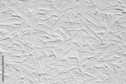 Texture of 3D paint with brush strokes, volumetric effect of a white canvas. Gray background to create a wedding cover or postcard, wallpaper on the wall.