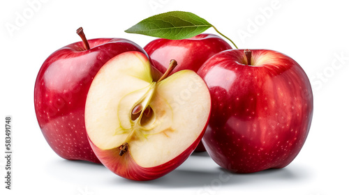 red apples. Fresh vegetables isolated on white background. Healthy food concept. Generative AI