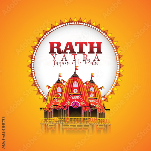 Vector illustration festival Ratha yatra of lord jagannath balabhadra