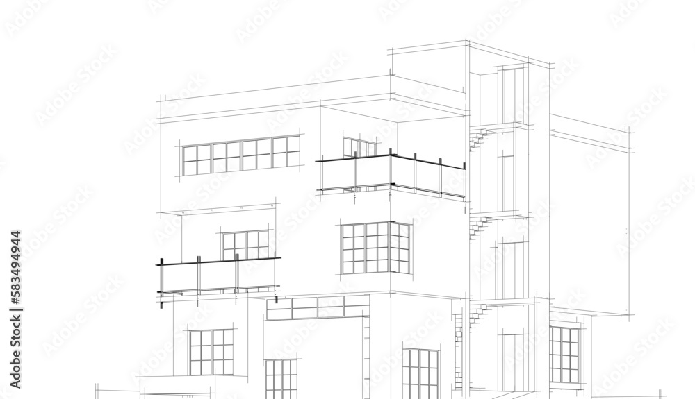 Fototapeta premium sketch of building