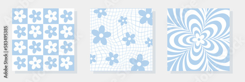 Y2k retro posters in abstract style, background design.