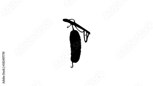 cucumber on a bush, silhouette
