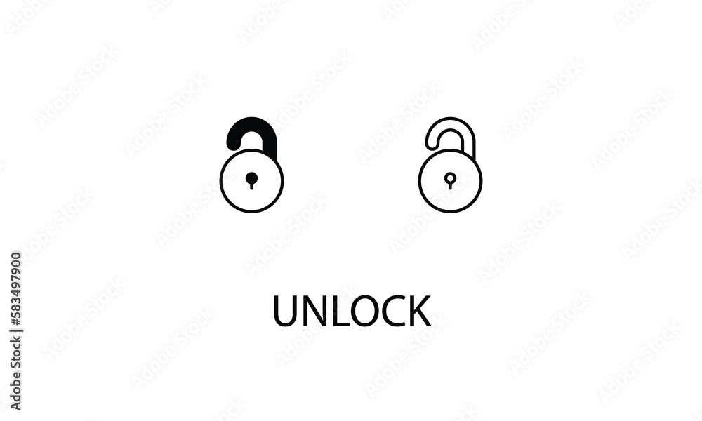 Unlock double icon design stock illustration Unlock double icon design stock illustration