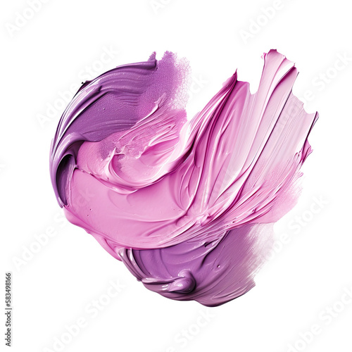 Abstract brush stroke pastel lavender purple oil acrylic paint stain impasto texture, painting isolated background transparent png. Generative ai