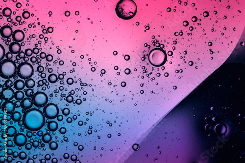 colorful light in fresh drink with air bubbles