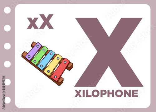 x is for xylophone cartoon free vector 