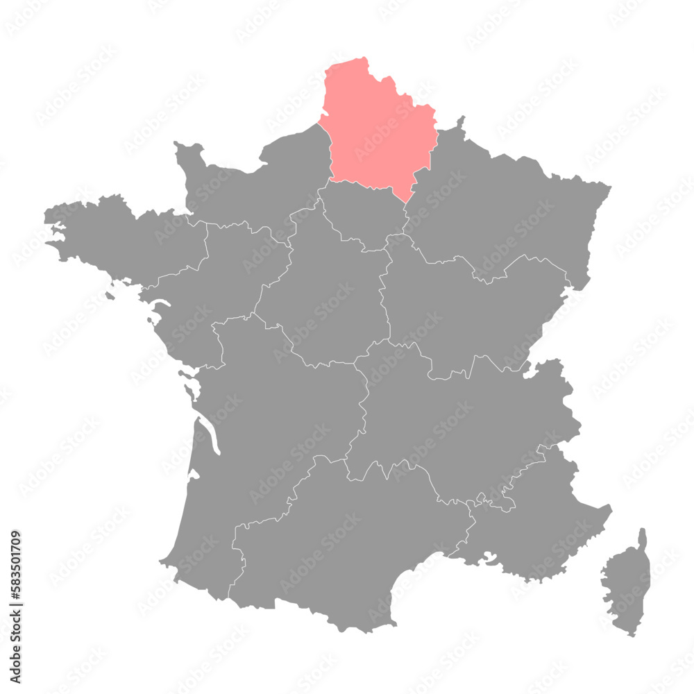 Hauts de france Map. Region of France. Vector illustration.