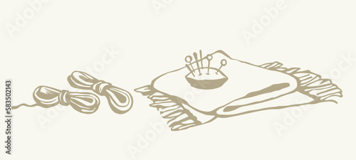 Sewing and embroidery needles. Vector drawing