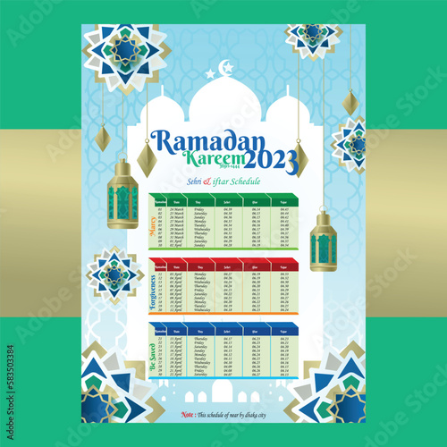 Ramadan 2023 Sheri and iftar time schedule photo