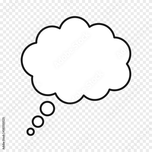 Cloud of thought. Bubble of creative thinking. Line vector graphics.