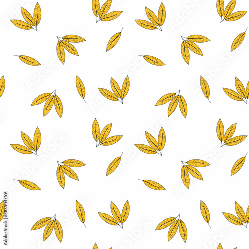 Color seamless pattern with leaves Autumn print