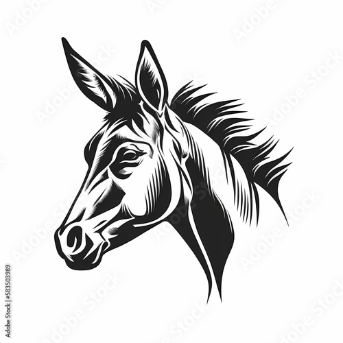 Donkey Head Logo. Generative AI