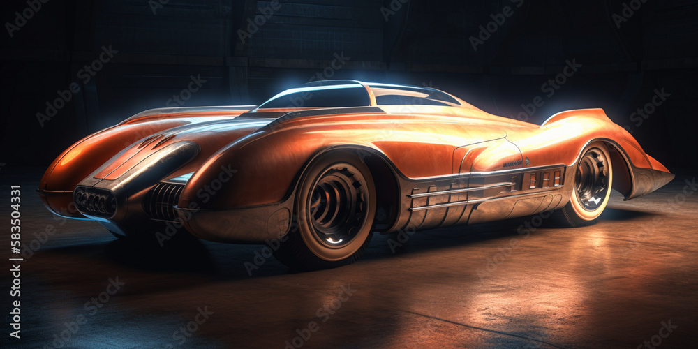 Post-Apocalyptic Supercar with Integrated Weapons, Ai generaitive