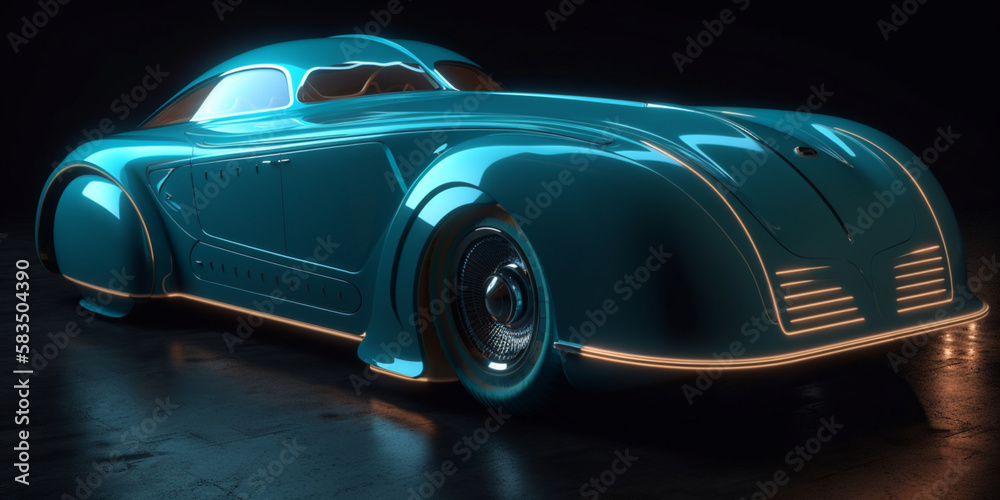 Futuristic Retro Car: Blending Classic Design with Modern Technology