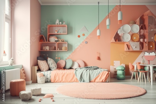 Magical Spaces: Inspiring Kids' Room Interior Design Ideas, architecture childrem spaces, GENERATIVE AI