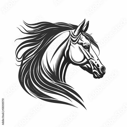 Horse Head Logo. Generative AI
