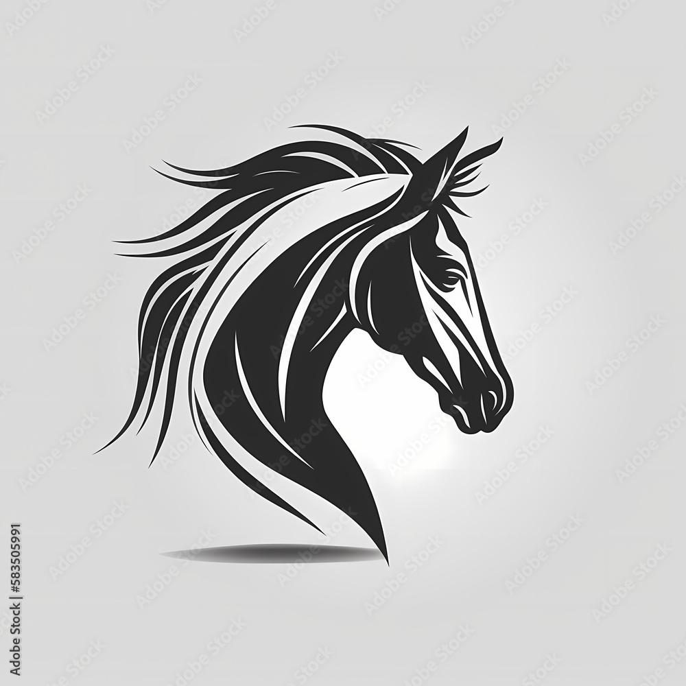 Horse Head Logo. Generative AI Horse Head Logo. Generative AI