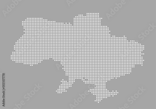 Dotted map of Ukraine. Vector illustration.