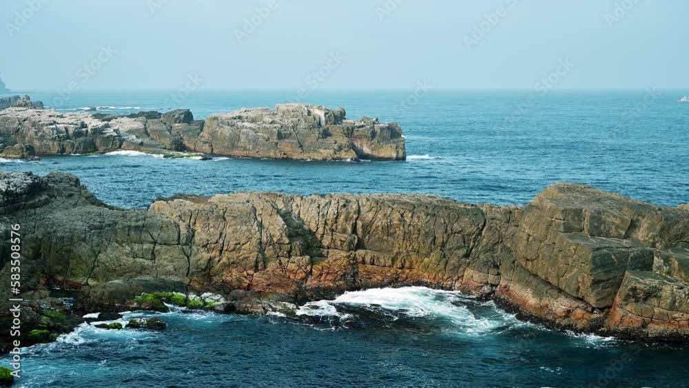 Discover Longdong's Breathtaking Coastal Landscapes - Dramatic Rock Formations. Clear Waters, and Stunning Views of the Pacific Ocean in New Taipei City. Discover Longdong's Breathtaking Coastal Landscapes - Dramatic Rock Formations. Clear Waters, and Stunning Views of the Pacific Ocean in New Taipei City.