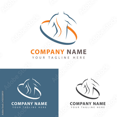 Chiropractic Logo Design Template, Emblem, Design Concept, Creative Symbol, Bone health Icon.