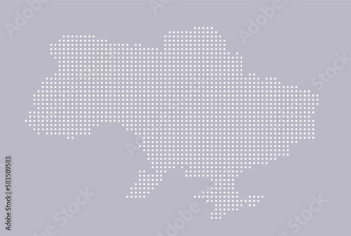 Dotted map of Ukraine. Vector illustration.