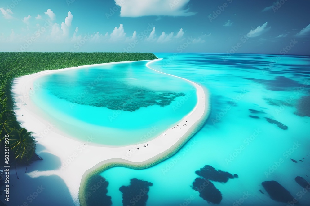 Ocean Tropical Beach , summer day - generative ai Ocean Tropical Beach , summer day - generative ai
