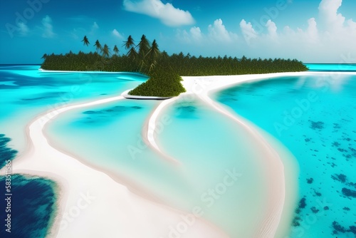 Ocean Tropical Beach , summer day - generative ai
