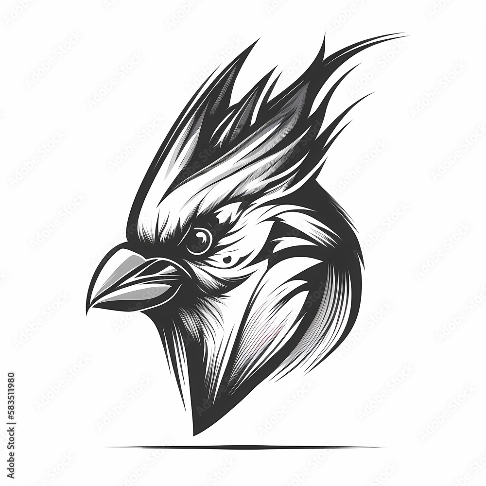 Obraz premium Cardinal Head Symbol Design. Generative AI