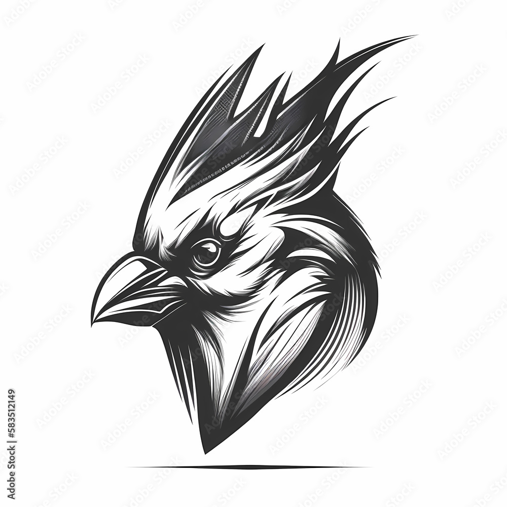 Obraz premium Cardinal Head Symbol Design. Generative AI