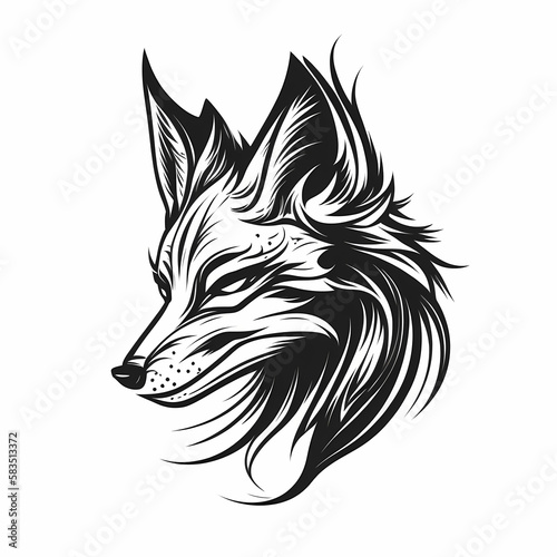 Fox Head Logo. Generative AI