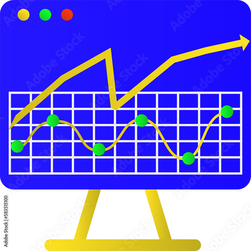 Analysis graph report board vector 