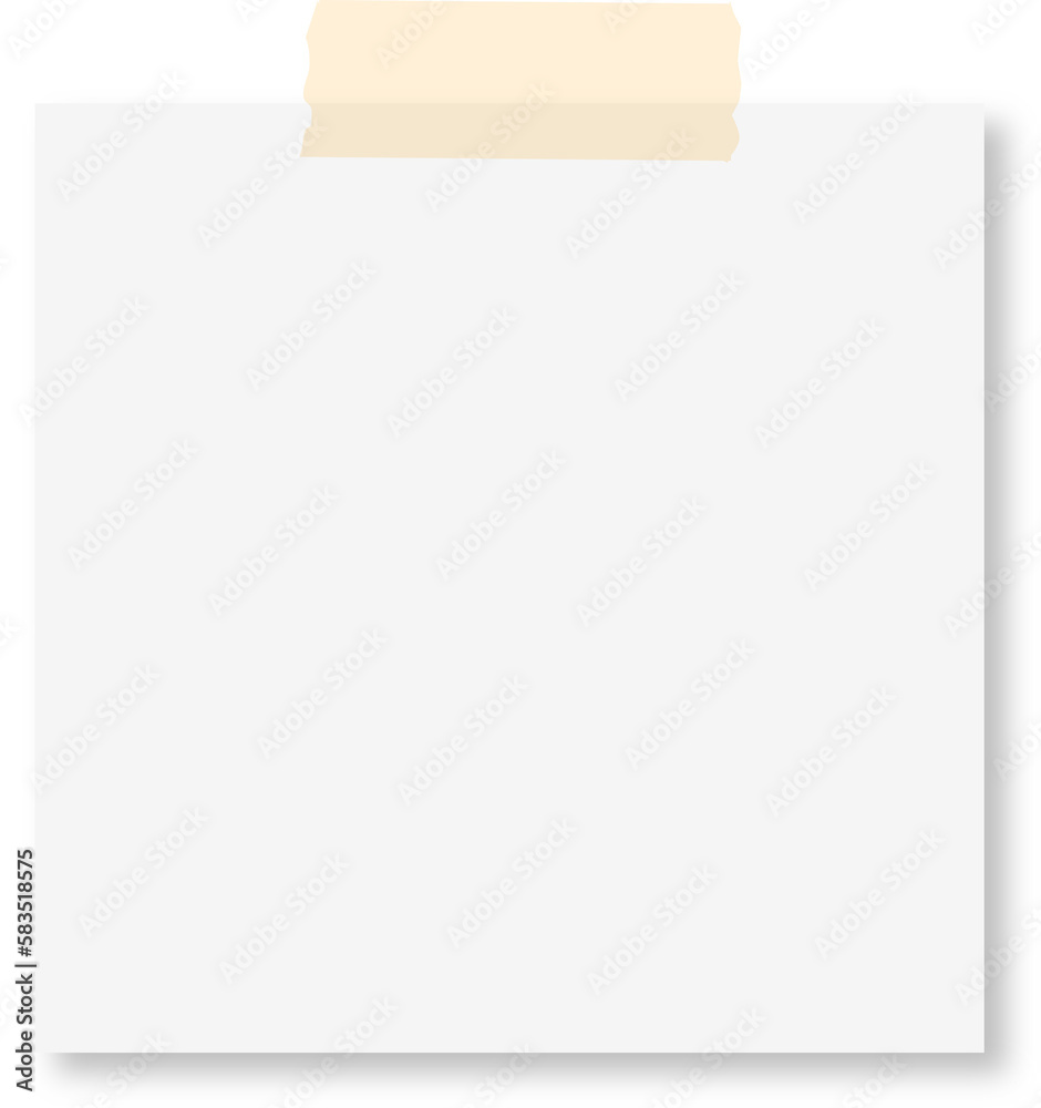 White Sticky Note with Tape White Sticky Note with Tape