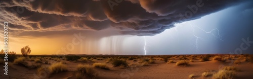 The Dangerous Beauty of Desert Thunderstorms: An Exciting Photography Collection, GENERATIVE AI