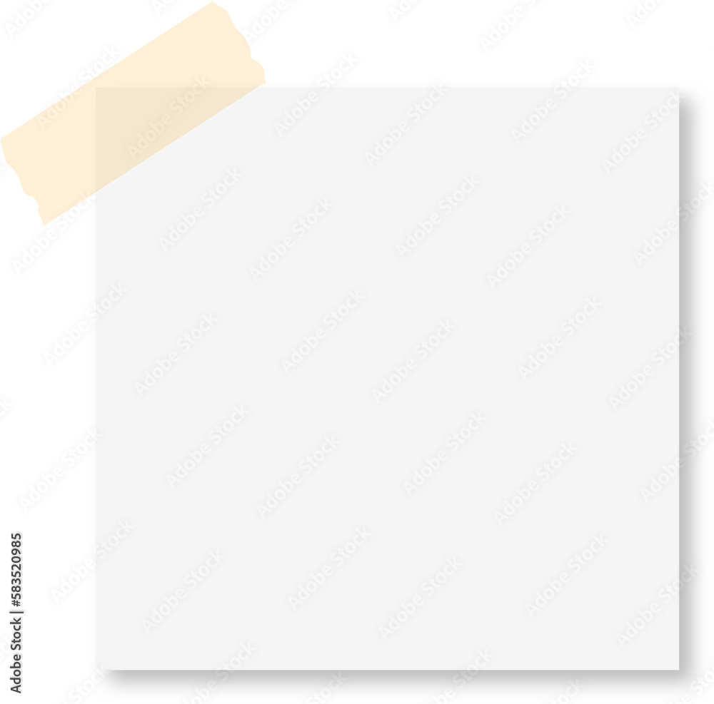 White Sticky Note with Tape White Sticky Note with Tape