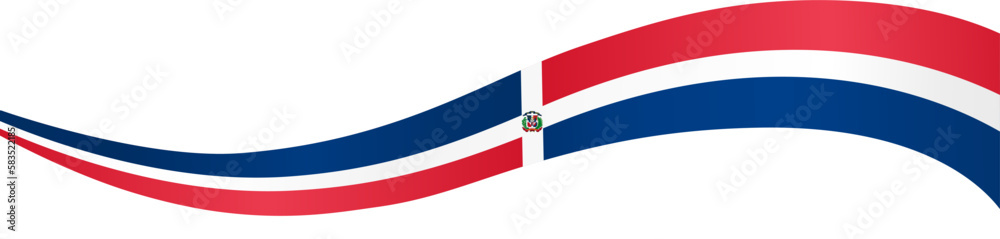 Dominican Republic flag wave isolated on png or transparent background ...