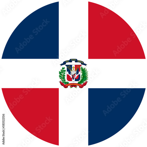 Free Download Dominican Republic flag button on white background - GFXLoad
