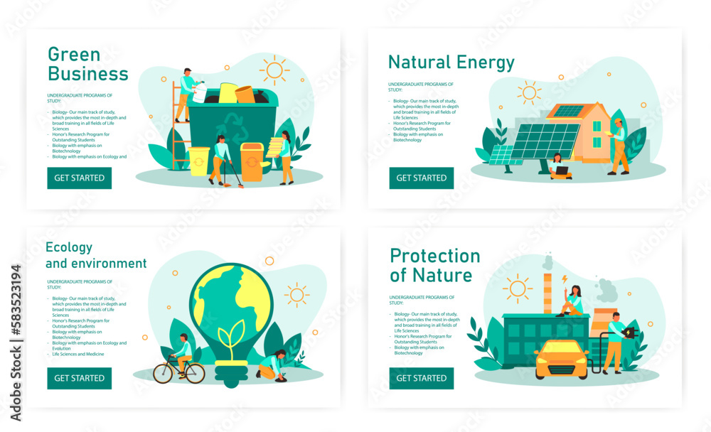 Ecology and eco friendly web banner for nature and protect the environment. Related of ecology, vector illustration