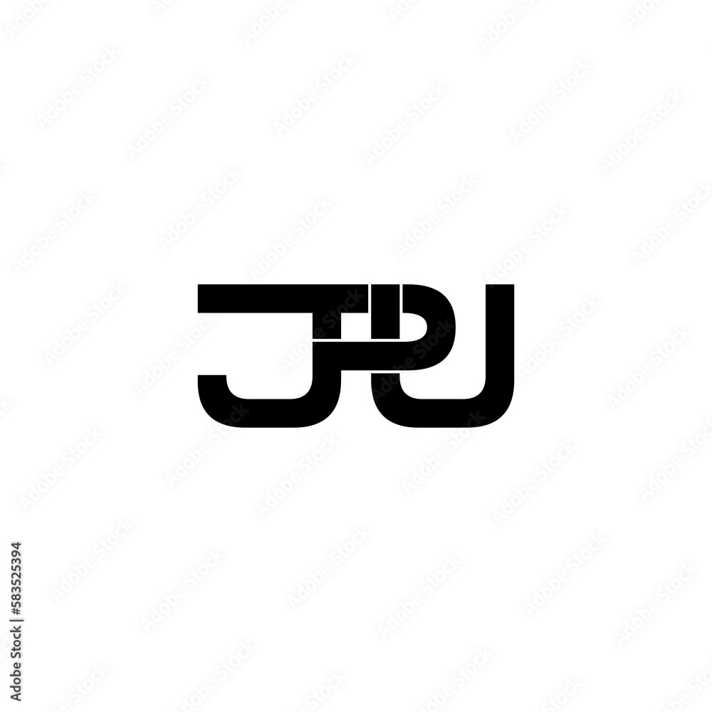 jpu initial letter monogram logo design
