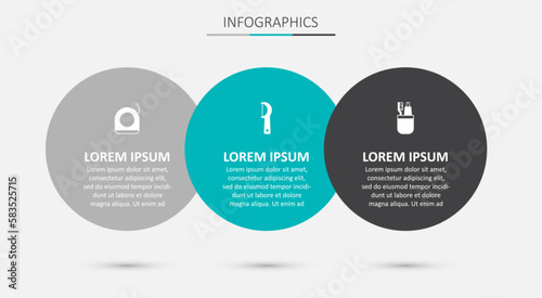 Set Dental floss, and Toothbrush and toothpaste. Business infographic template. Vector