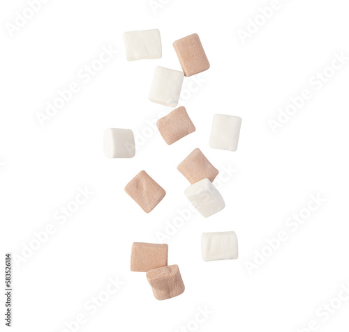Falling marshmallow cutout, Png file.