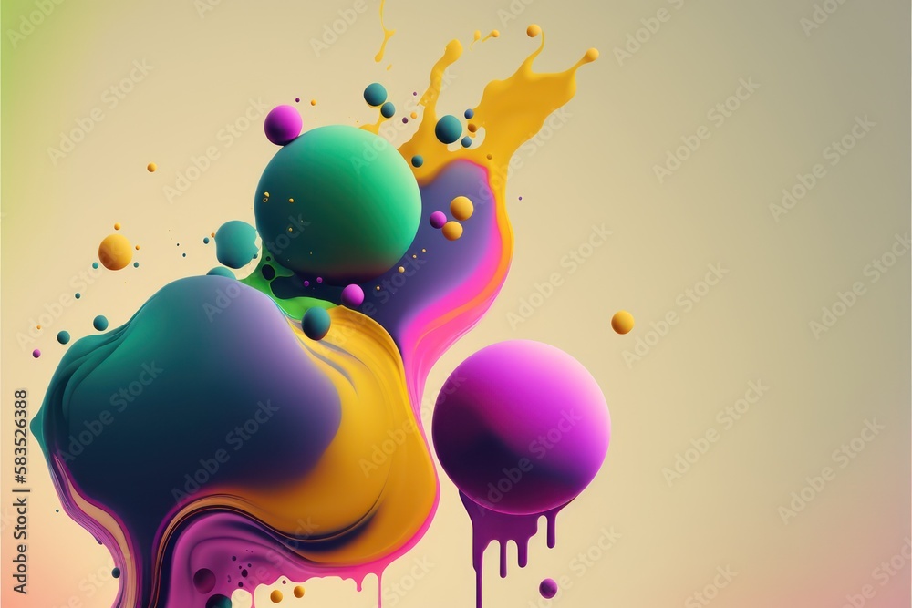 Meatball Splash colorful meatball splash wallpaper with liquid bubble design generative ...