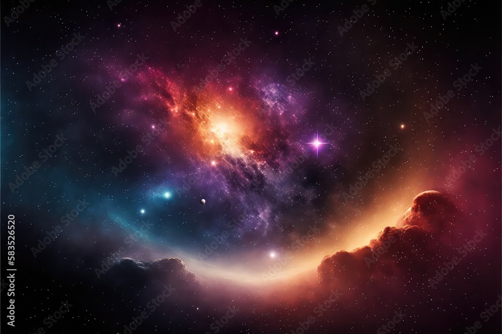 Fototapeta premium science fiction meets fact eye catching universe cosmic banner generative ai
